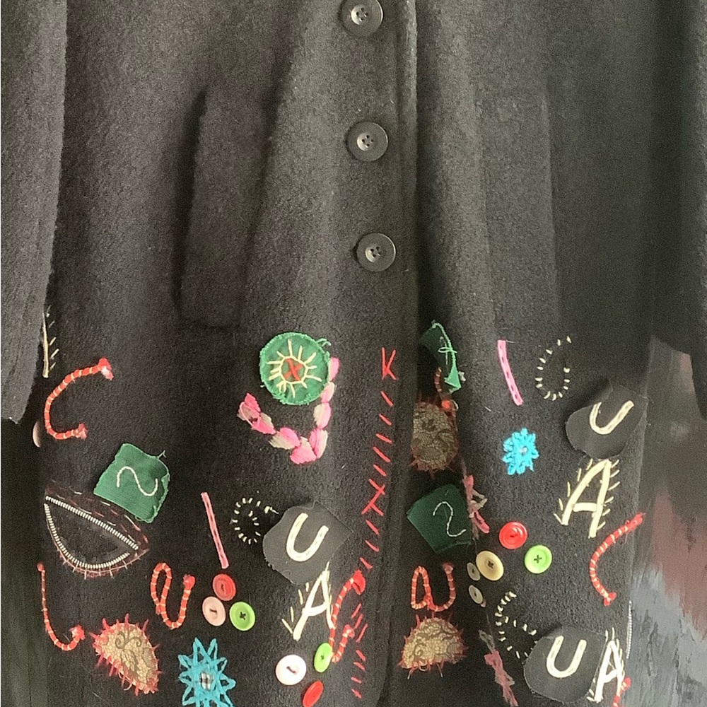 Desigual Embellished Wool Boucle Coats 40 - Picture 4 of 9